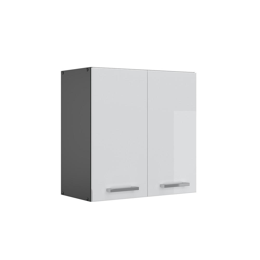 HÄNGESCHRANK R-Line Weiß Hochglanz 60 cm - Weiß Hochglanz/Anthrazit, Holzwerkstoff (60/60/31cm) - Vicco