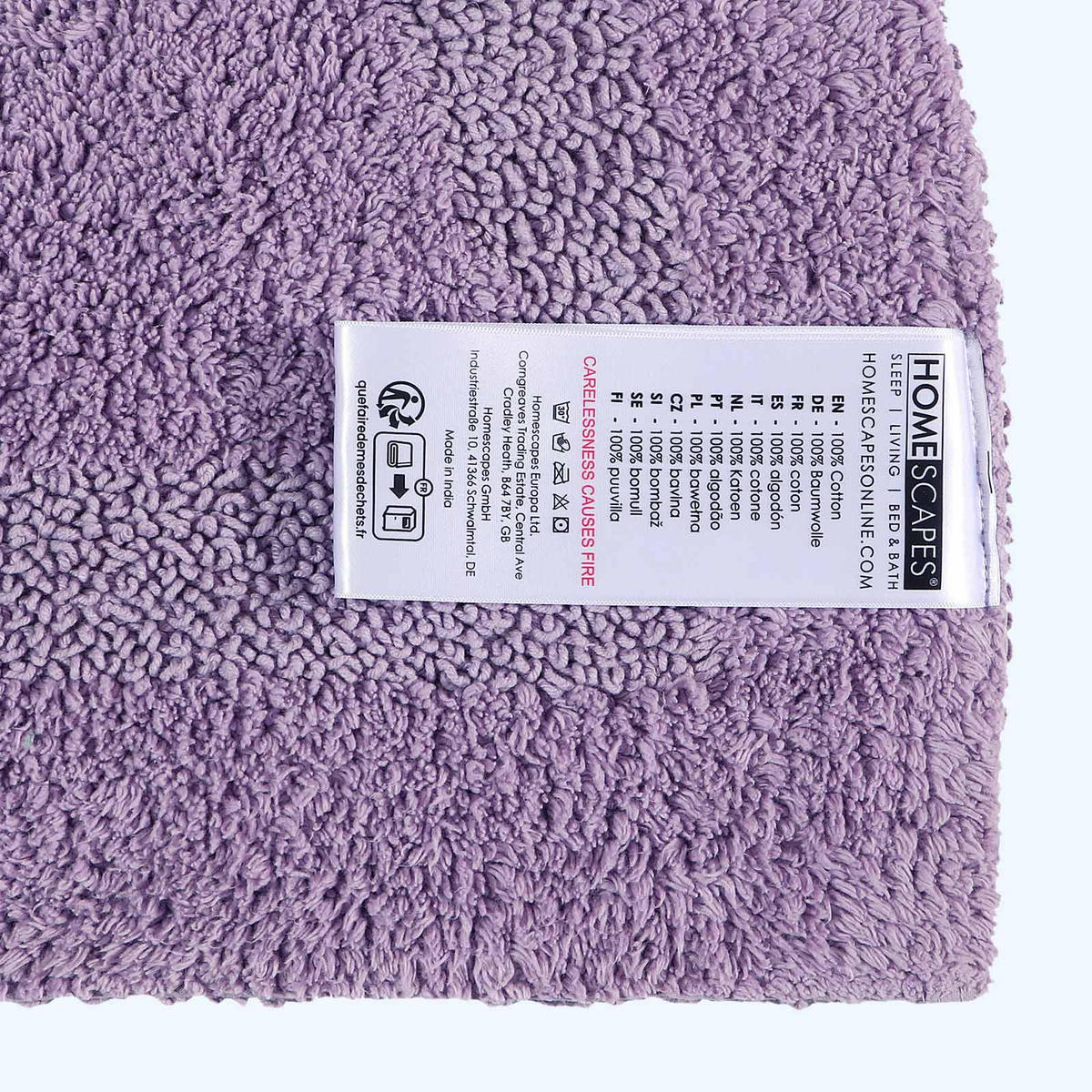 BADEMATTE 80 cm rund, 100% Baumwolle, wendbar - Flieder, Textil (80/80cm) - Homescapes