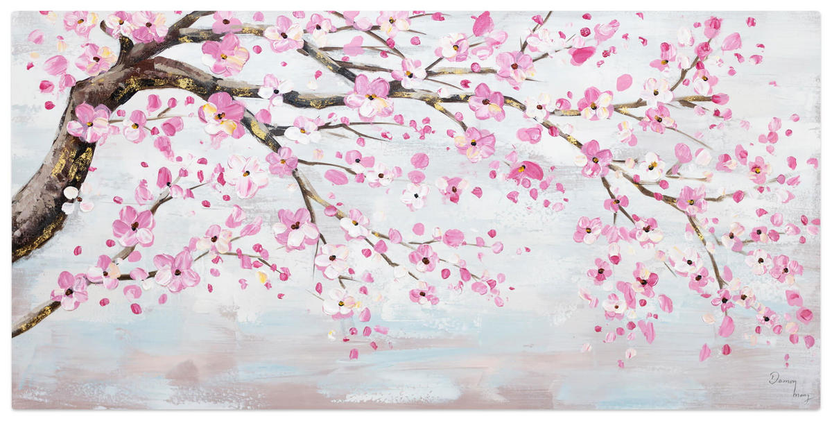ÖLGEMÄLDE 120/60 cm - Pink, Holz/Textil (1.7/60cm) - KUNSTLOFT