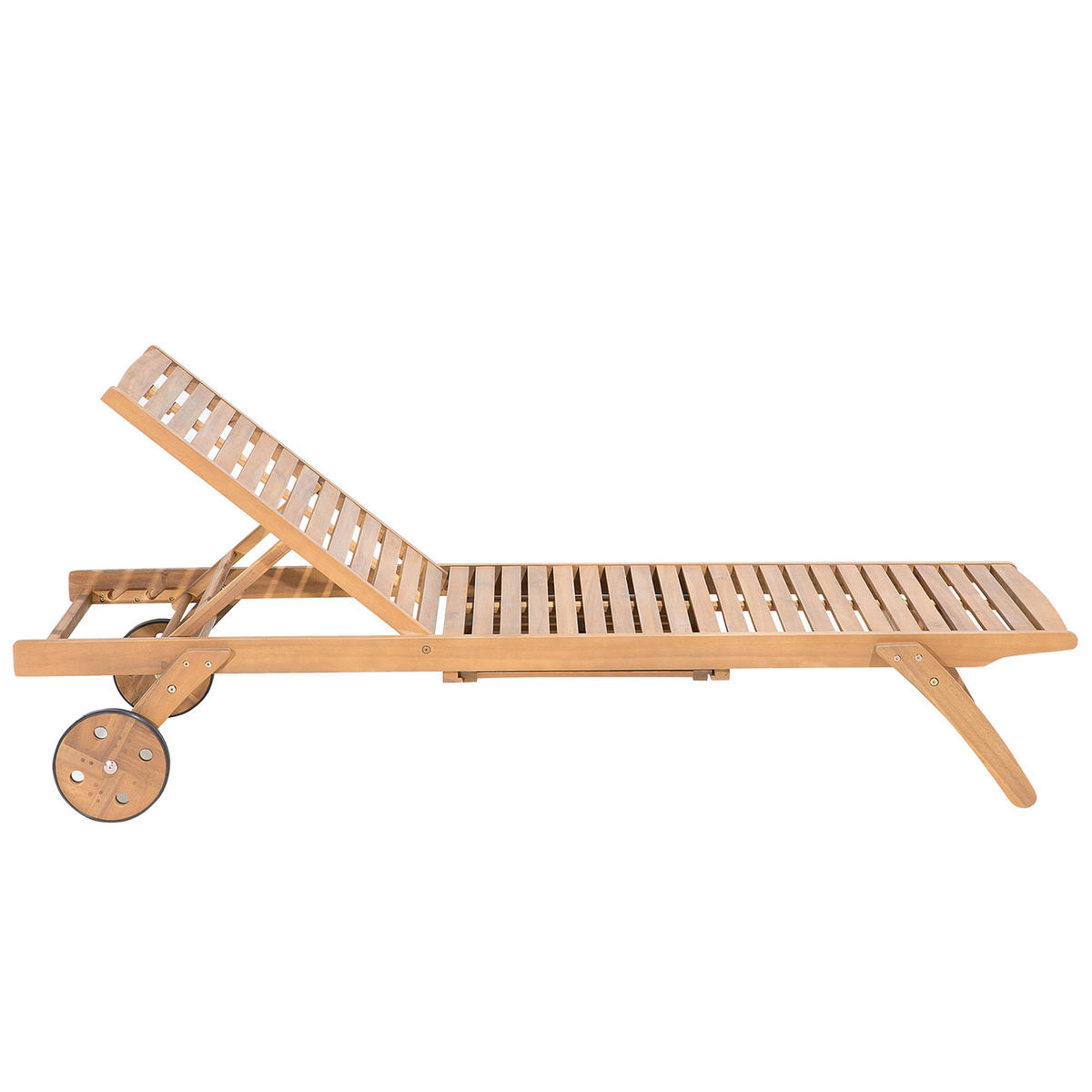 GARTENLIEGE hellbraun Cesana - Hellbraun, Holz (61/80/195cm) - Beliani