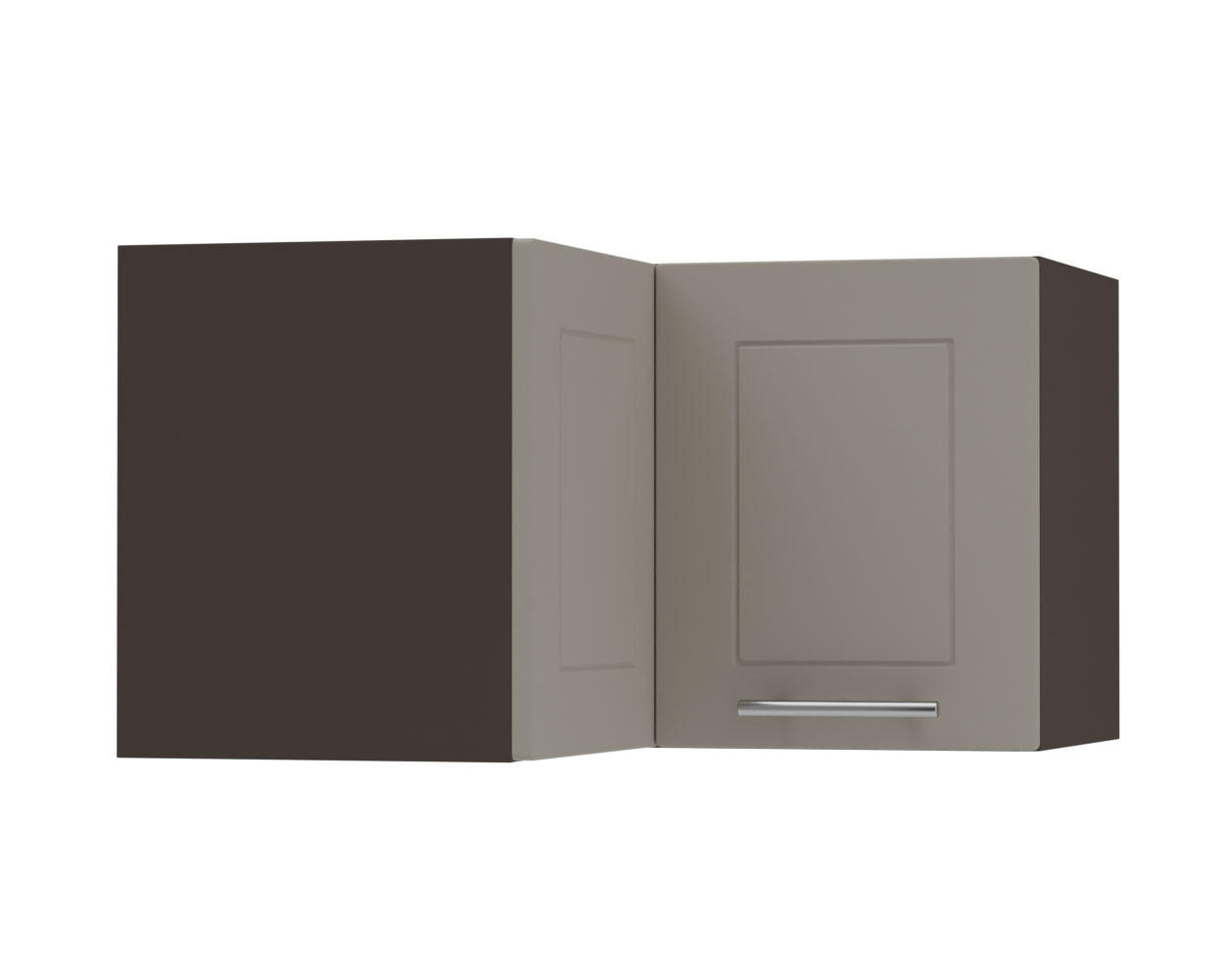 ECKHÄNGESCHRANK Kvantum W12/60/36 Beige Matt / Lava Matt 60 / 60 / 36cm - Dunkelgrau/Beige, Holz/Holzwerkstoff (60/36/60cm) - Feldmann-Wohnen