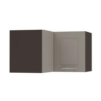 ECKHÄNGESCHRANK Kvantum W12/60/36 Beige Matt / Lava Matt 60 / 60 / 36cm - Dunkelgrau/Beige, Holz/Holzwerkstoff (60/36/60cm) - Feldmann-Wohnen