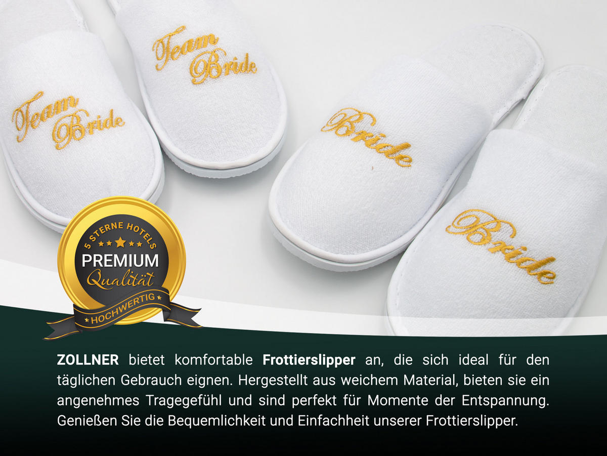 FROTTIERSLIPPER, Universalgröße, 100% Polyester, Gelb - Goldfarben, Textil (5/3/29cm) - Zollner