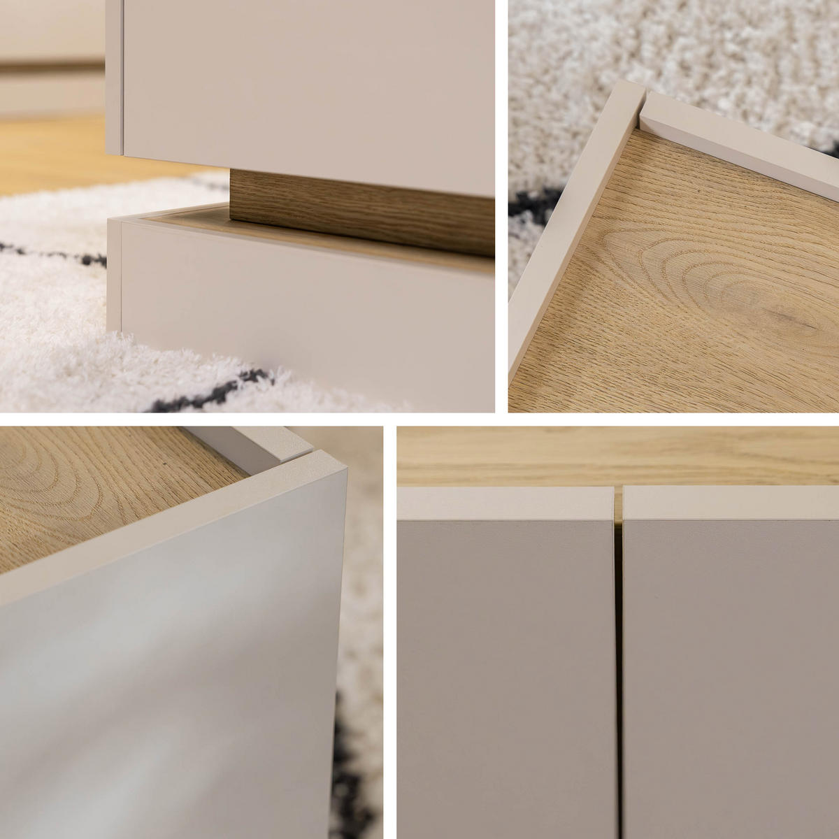 KOMMODE Zarpant K120 2D - Sandfarben/Eichefarben, Holzwerkstoff (120/75/37cm) - MIRJAN24