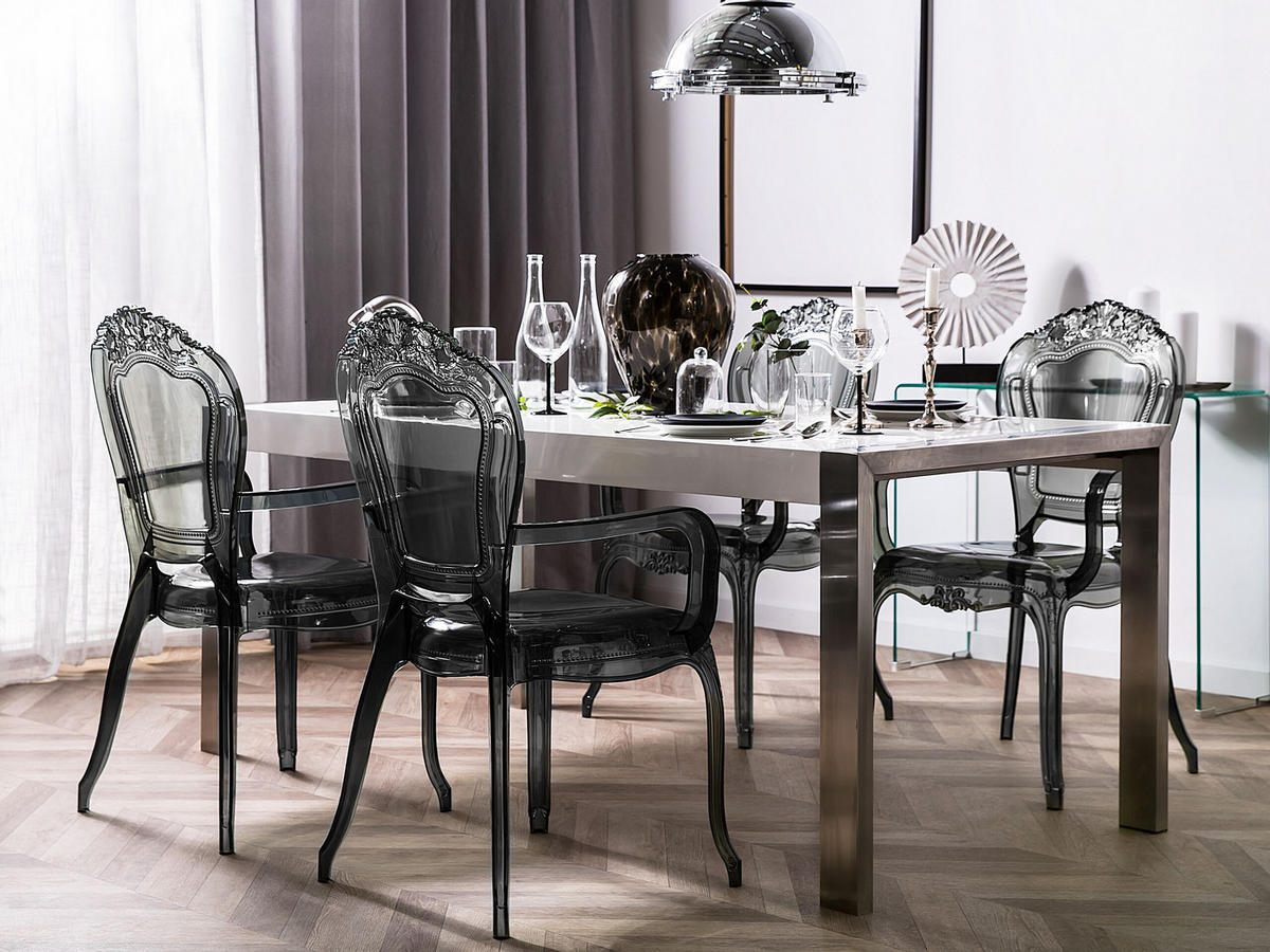 ESSZIMMERSTUHL 2er-Set Kunststoff schwarz VERMONT II - Schwarz, Kunststoff (52/98/53cm) - Beliani