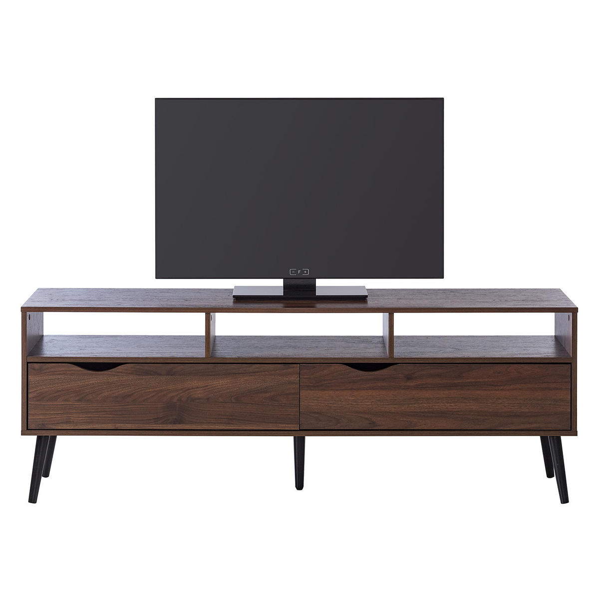 TV-LOWBOARD - Walnuss Dekor, 160 cm - Walnussfarben/Schwarz, Holzwerkstoff (160/57/39cm) - home24