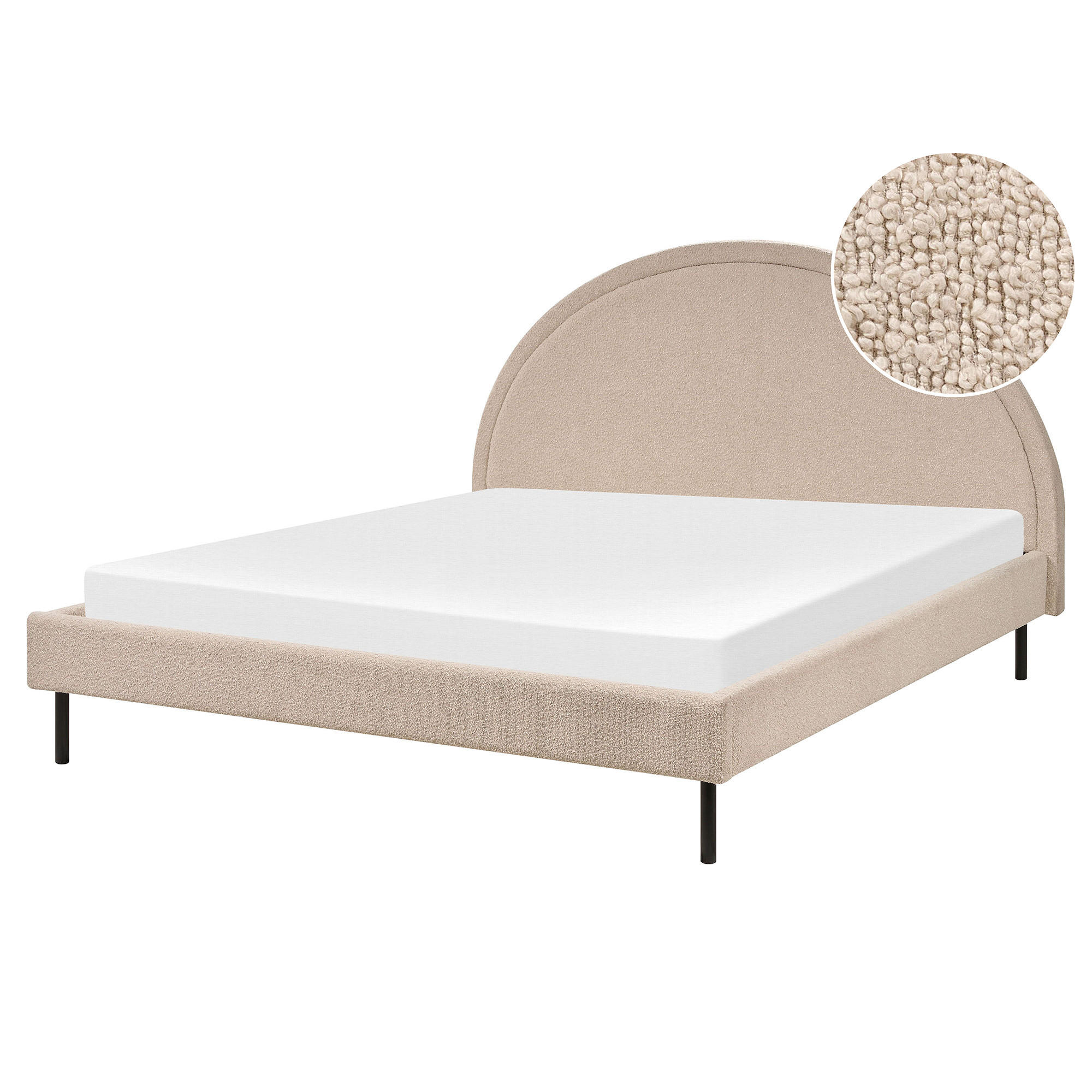 POLSTERBETT 160/200cm Beige Margut - Beige, Textil (160/200cm) - Beliani