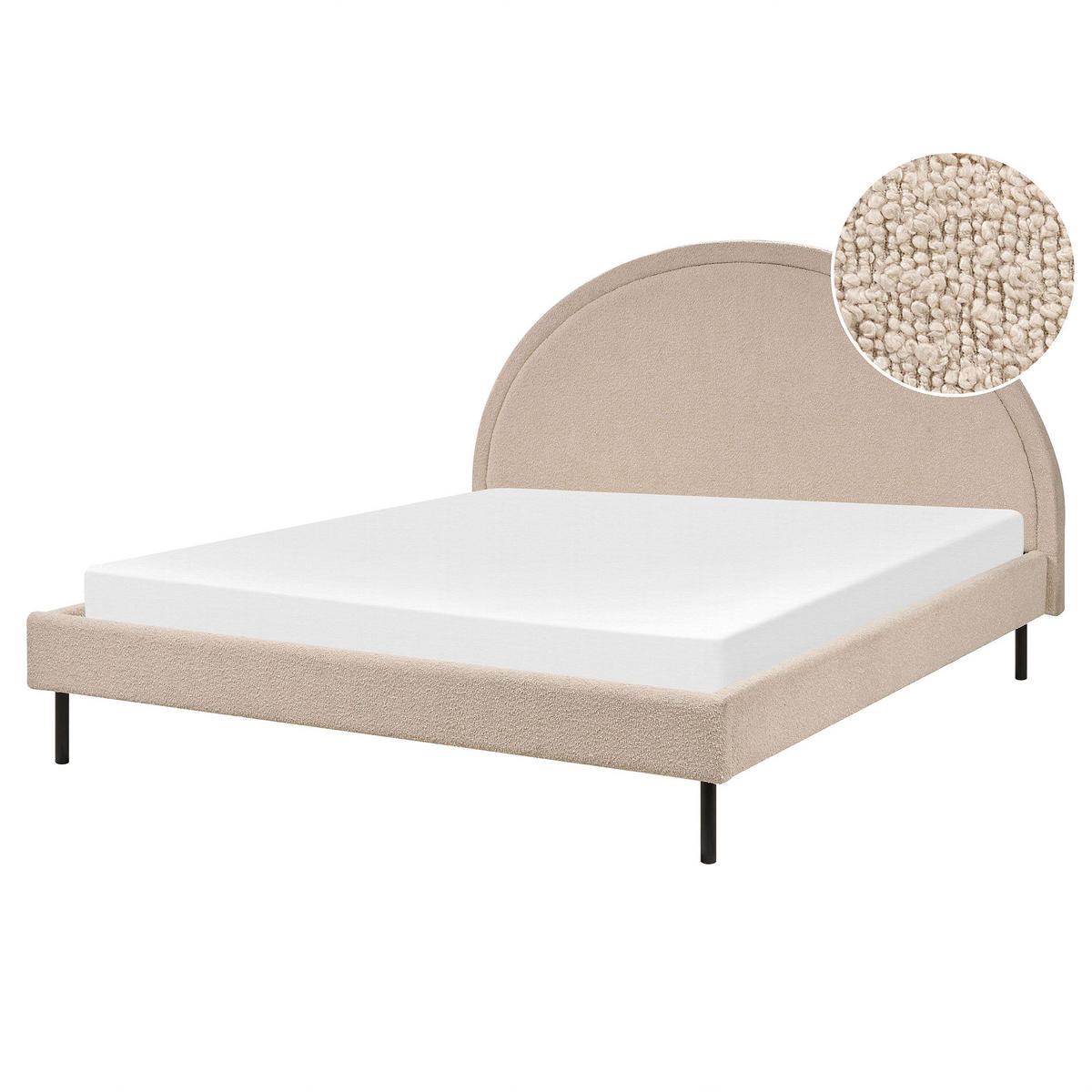 POLSTERBETT 160/200cm Beige Margut - Beige, Textil (160/200cm) - Beliani