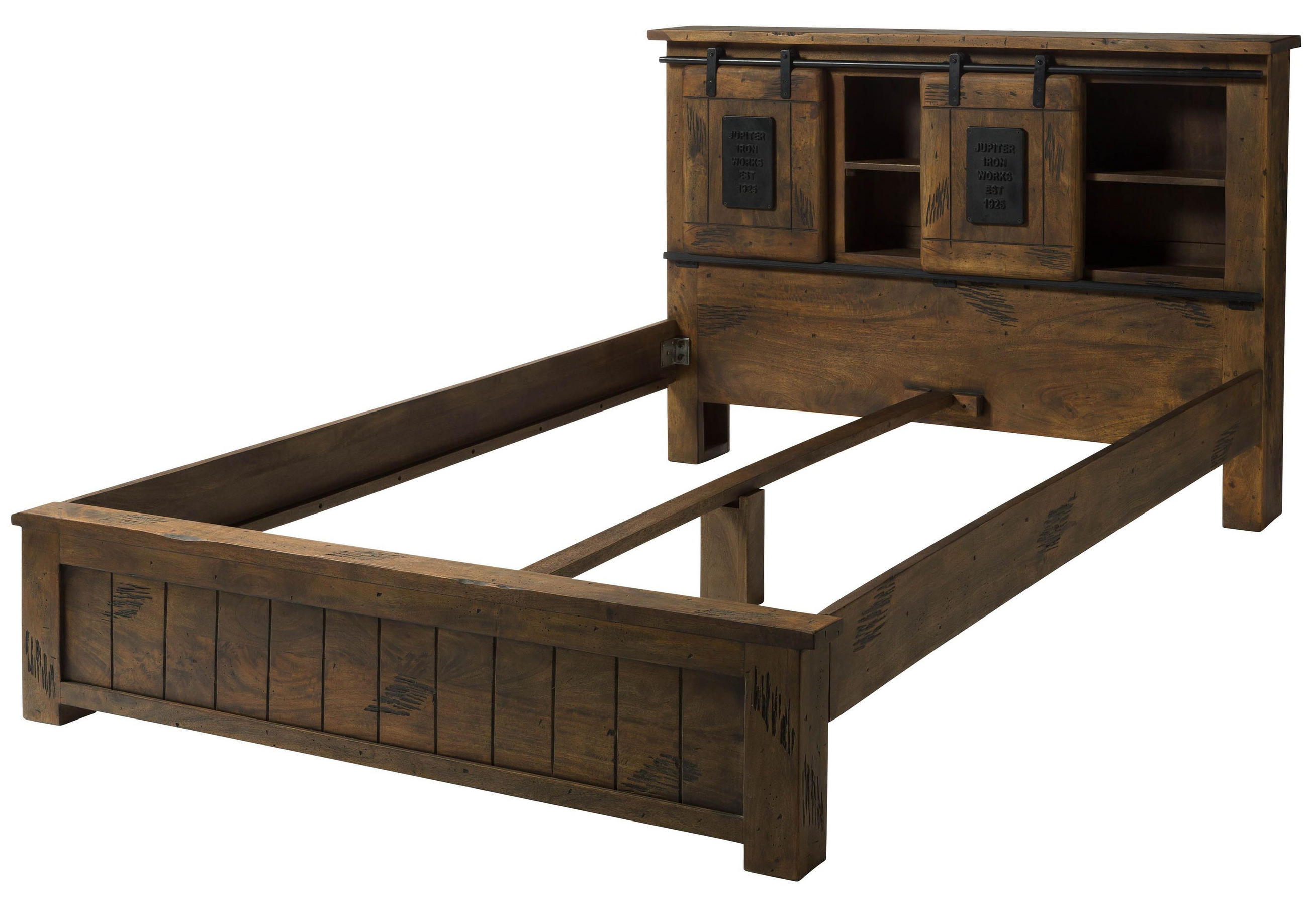 HOLZBETT Mango 160x200x105 braun lackiert RAILWAY #473 - Dunkelbraun, Holz (160/200cm) - Massivmoebel24
