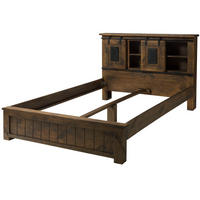 HOLZBETT Mango 160x200x105 braun lackiert RAILWAY #473 - Dunkelbraun, Holz (160/200cm) - Massivmoebel24