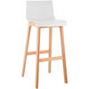 BARHOCKER Holz Weiß - Eukalyptusholzfarben/Weiß, Holz (41/102/46cm) - CLP