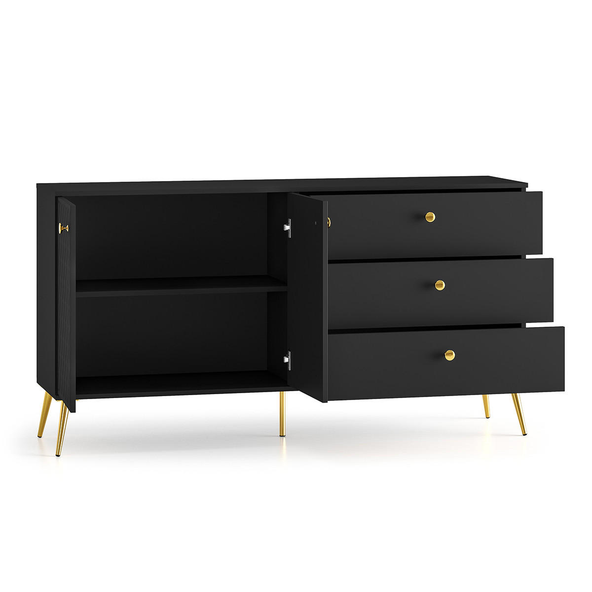 SIDEBOARD Manoé Schwarz - Schwarz, Holzwerkstoff (160/85/40cm) - Petits-meubles
