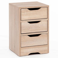 NACHTTISCH 3 Schubladen Modern Klein, Sonoma 31x31x49 cm - Beige, Holzwerkstoff (31/49/31cm) - KADIMA DESIGN