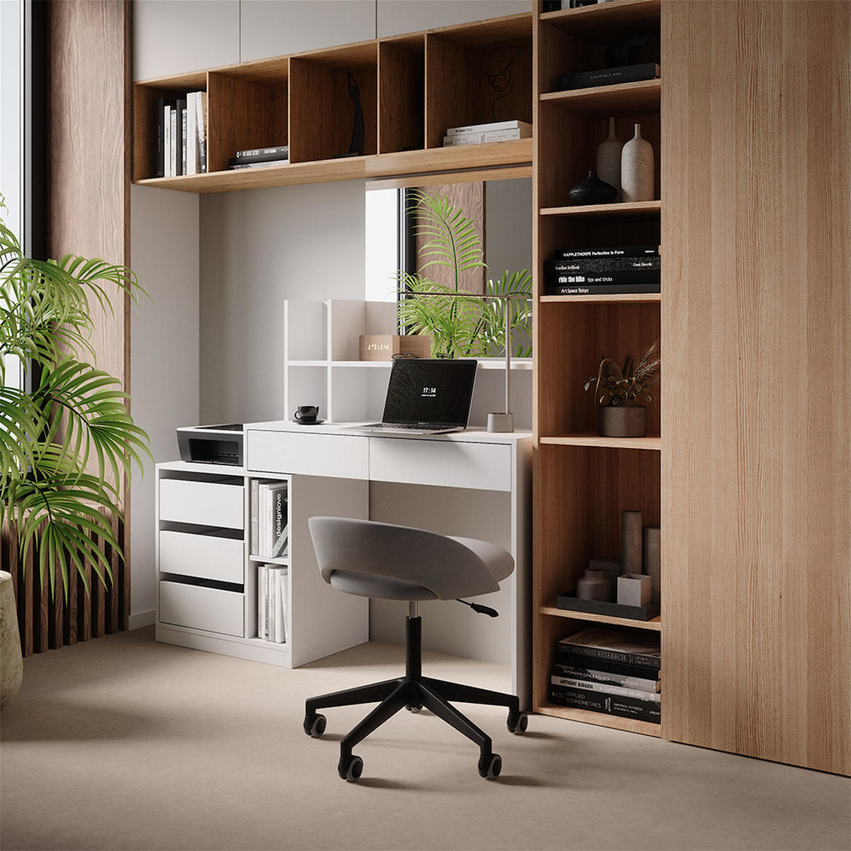 SCHREIBTISCH Anja Weiß 139.8 x 40 cm mit Schubladen - Weiß, Holzwerkstoff (40/139.8/115cm) - Vicco