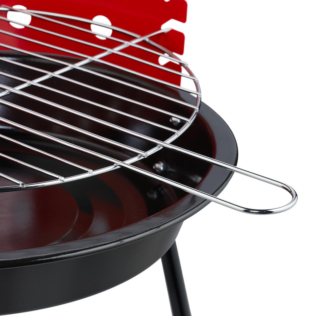HOLZKOHLEGRILL - Schwarz, Metall (37/53/37cm) - Relaxdays