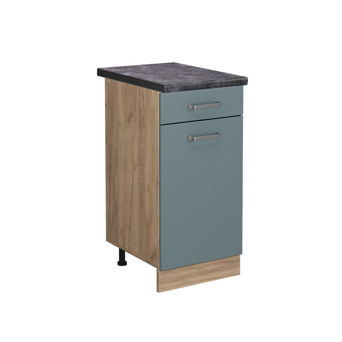 KÜCHENUNTERSCHRANK R-Line Blau-Grau 40 cm, AP Anthrazit - Eiche Wotan/Blaugrau, Holzwerkstoff (40/81.6/60cm) - Vicco