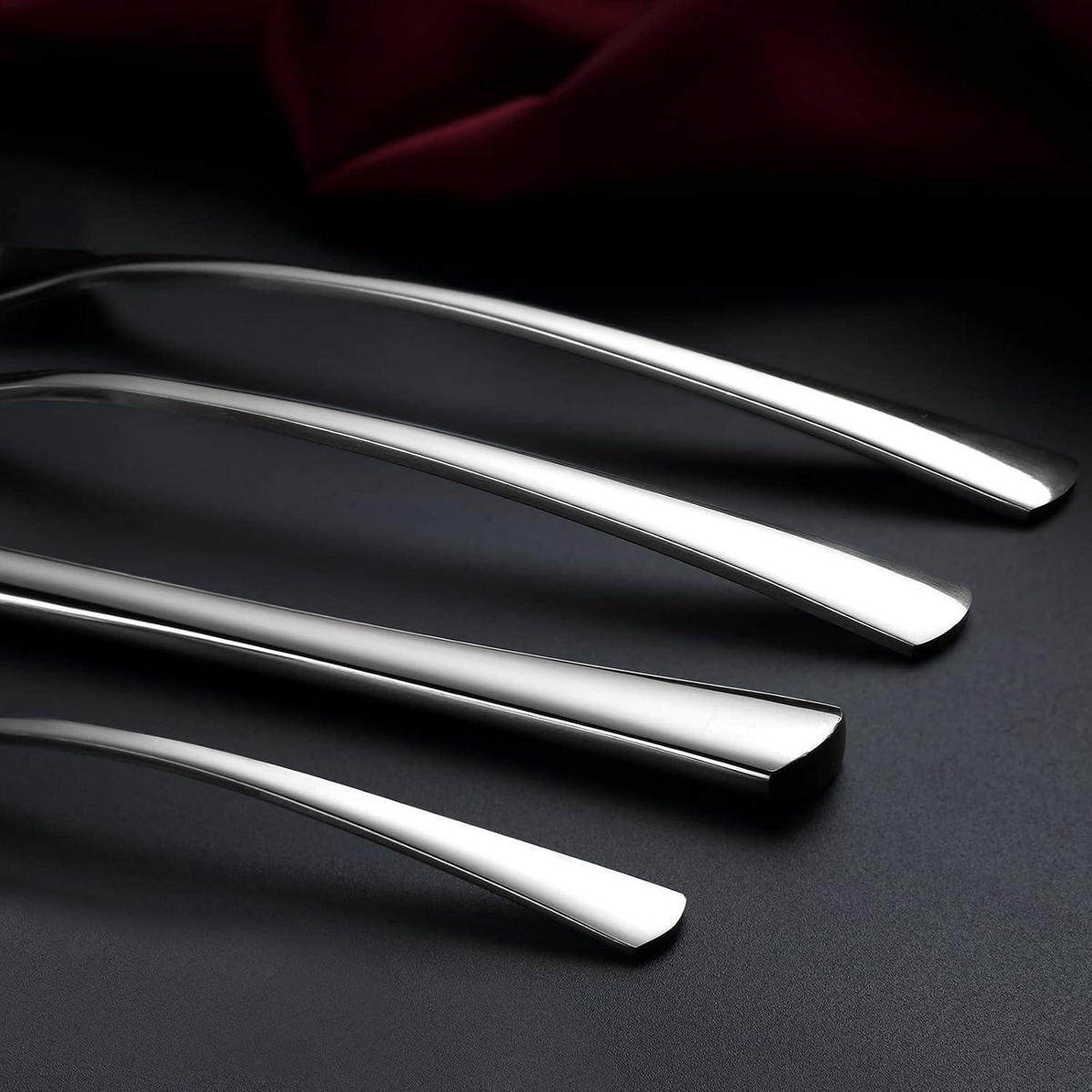 BESTECKSET 24-teilig für 6 Personen Edelstahl Silberfarben - Silberfarben, Metall