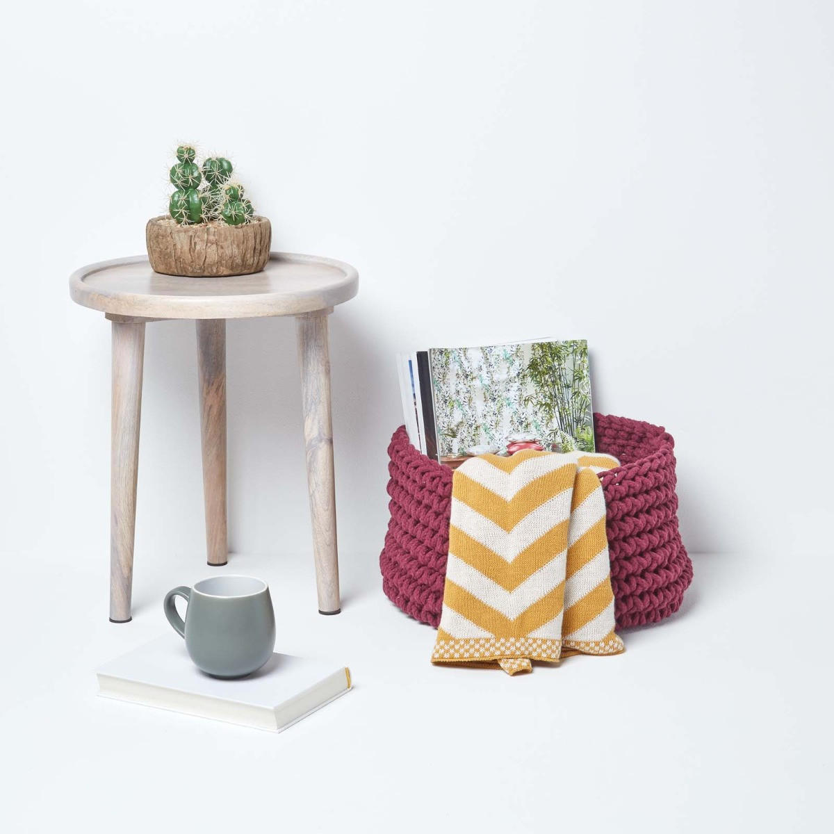 AUFBEWAHRUNGSKORB Baumwolle 37/21 cm - Bordeaux, Textil (37/37/21cm) - Homescapes