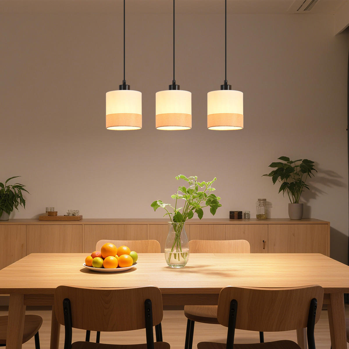 PENDELLEUCHTE Corinthia 48/5/120 cm - Schwarz/Weiß, Kunststoff/Metall (48/5/120cm) - ZMH