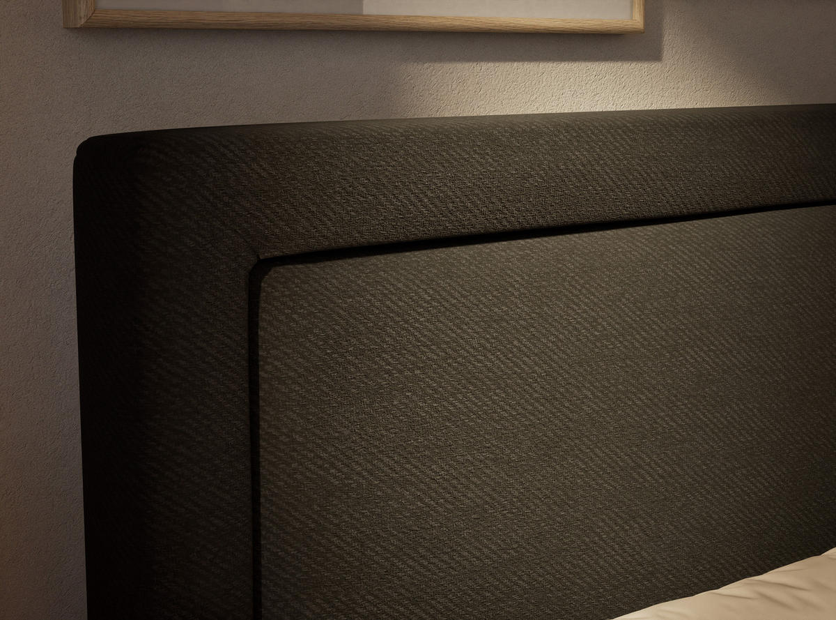 BOXSPRINGBETT Fresco 140/200 cm, in Schwarz, Bettkasten, Matratze, Topper - Schwarz, Holz/Holzwerkstoff (140/200cm) - Maison de Reve