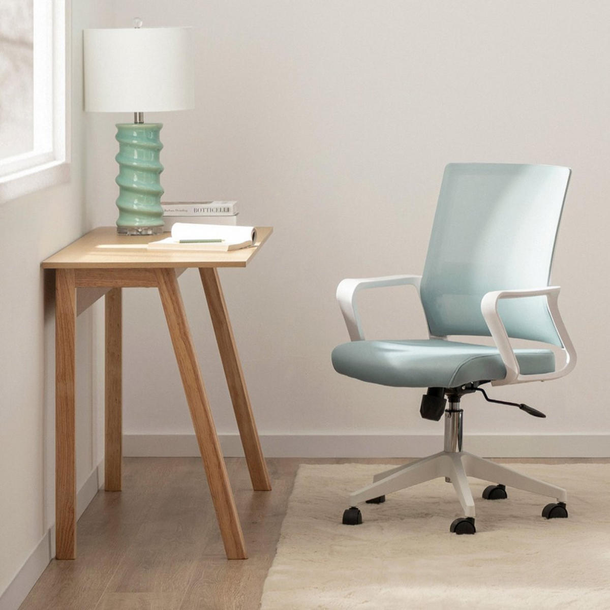 SCHREIBTISCHSTUHL Sayla Grün 60 cm x 95-105 cm - Grün, Textil (60/95/60cm) - Klast Home