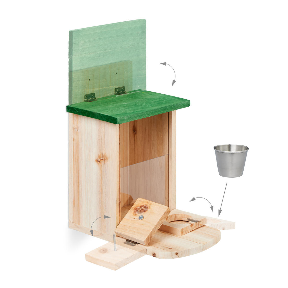 EICHHÖRNCHENFUTTERHAUS - Hellbraun, Holz/Kunststoff (28/27/23cm) - Relaxdays