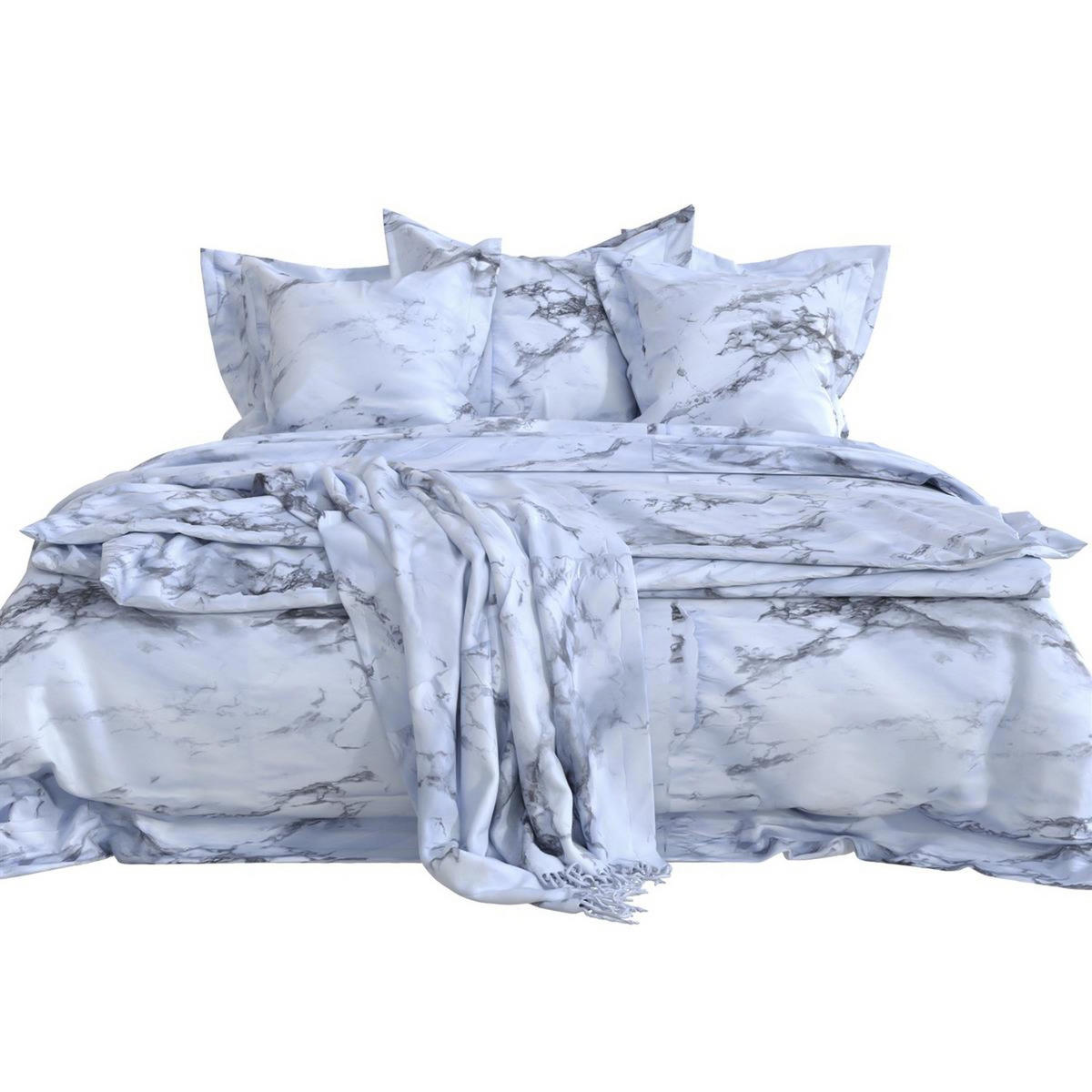 BETTWÄSCHE (Marmor) - Multicolor, Kunststoff (135/200cm) - Intirilife