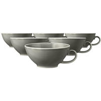 TEETASSEN Beat Color Glaze Perlgrau 140 ml 6er Set - Grau, Keramik (0.14L) - Seltmann Weiden