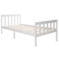 EINZELBETT aus Holz 90x200 cm Weiß mit Lattenrost und 23,5 cm Freiraum - Weiß, Holz (90/200cm) - IVMEU