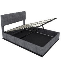 POLSTERBETT 160/200 cm mit hohem Kopfteil und Matratze, Grau - Grau, Textil (160/200cm) - Redom