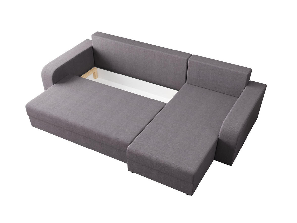 ECKSOFA HEWLET L BIS Cosmic 160 Rechts mit Schlaffunktion - Grau, Textil (240/140cm) - Bedante