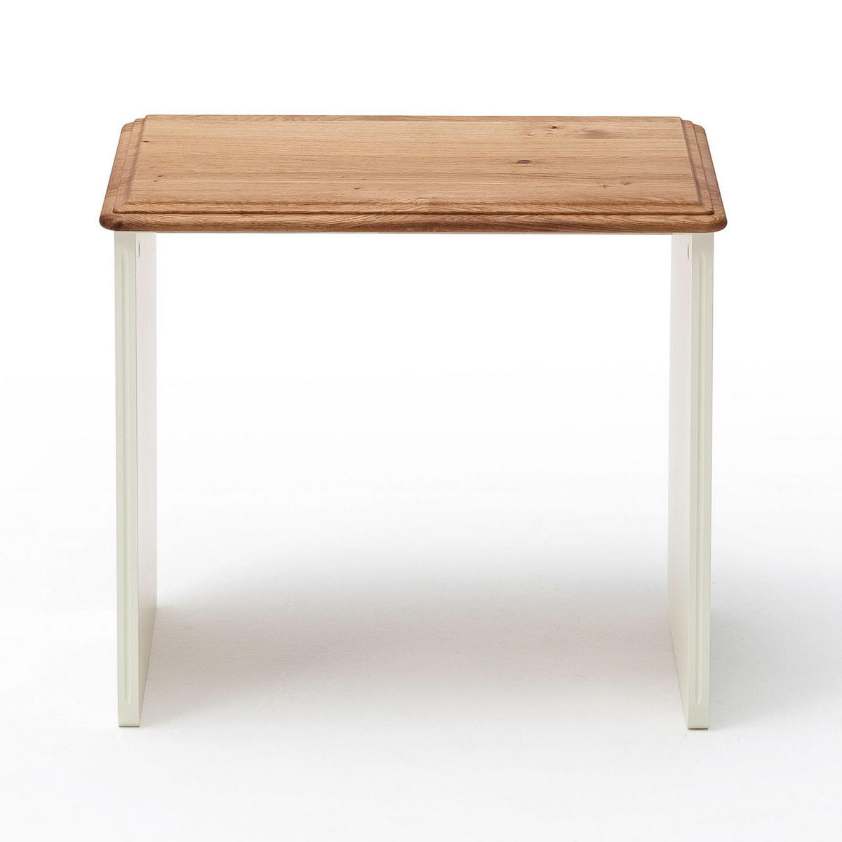 SATZTISCH Novara 3-tlg - Weiß/Braun, Holz (120/65/55cm) - Casamia Massive Möbel