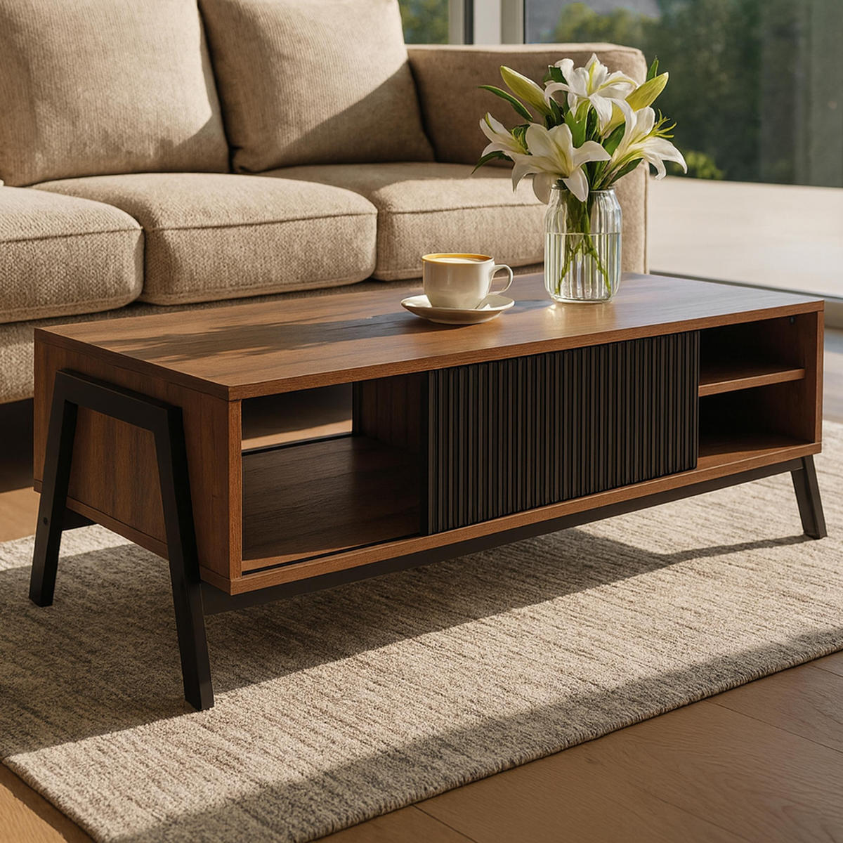 COUCHTISCH Beige - Beige, Holzwerkstoff (60/120/42cm) - MCW