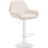 BARHOCKER Braga Samt 89-109x51x52 cm Creme - Creme, Textil (51/89/52cm) - furnicato