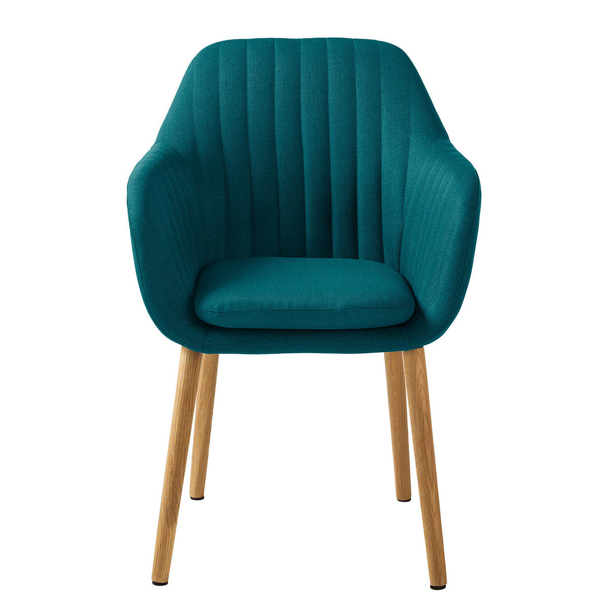 ARMLEHNENSTUHL - Textil / Massivholz - Eichefarben/Petrol, Eichenholz/Holz (57/83/61cm) - home24