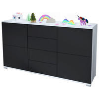SIDEBOARD Rova Schwarz matt - Schwarz, Holzwerkstoff (138.5/75.5/35cm) - Vladon