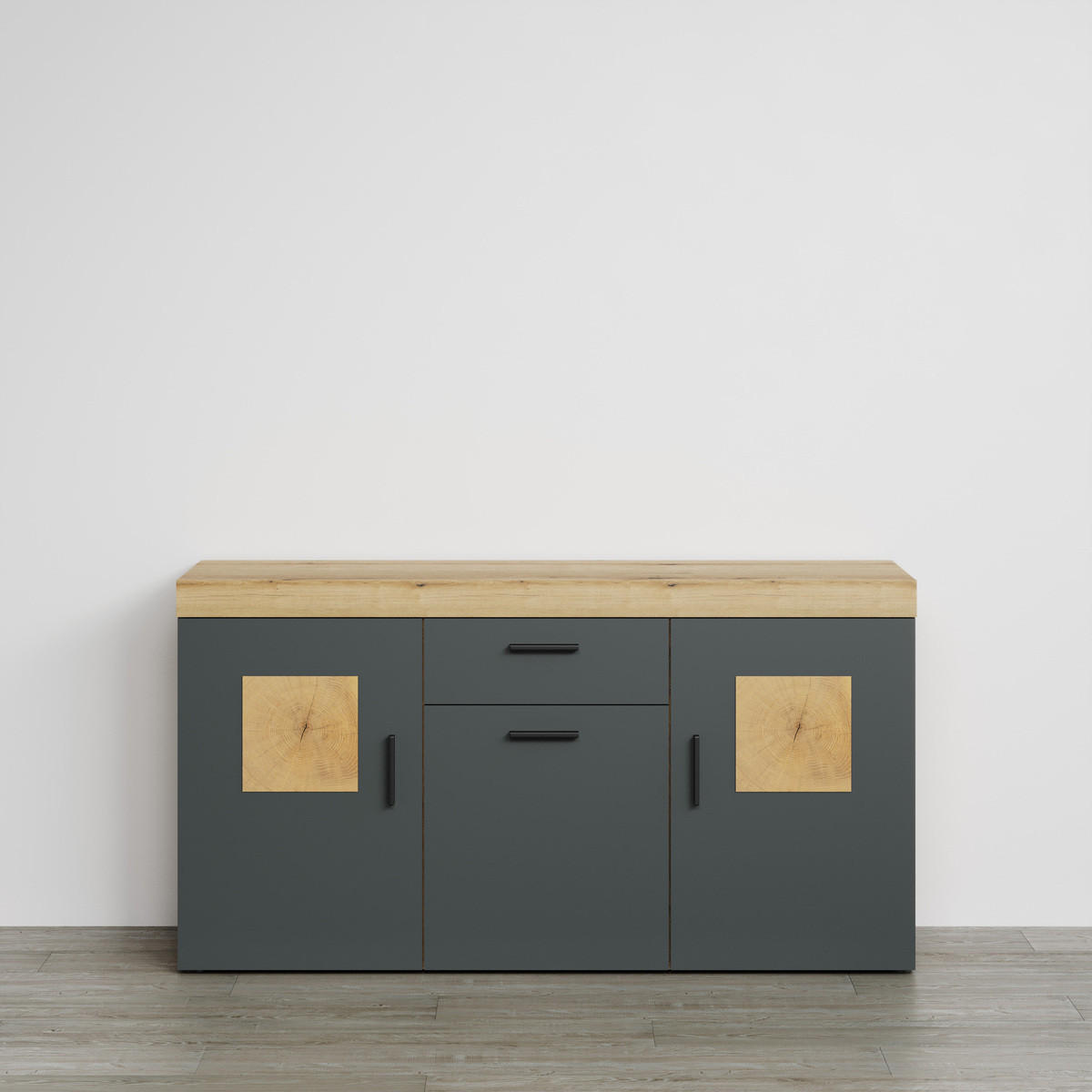 SIDEBOARD Tyler Anthrazit - Anthrazit, Holzwerkstoff (160/86/42cm) - Trendteam