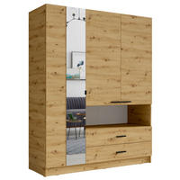 KLEIDERSCHRANK Turin Eiche Artisan 158 / 54 / 200cm - Eichefarben/Eiche Artisan, Holzwerkstoff/Kunststoff (158/200/54cm) - Feldmann-Wohnen
