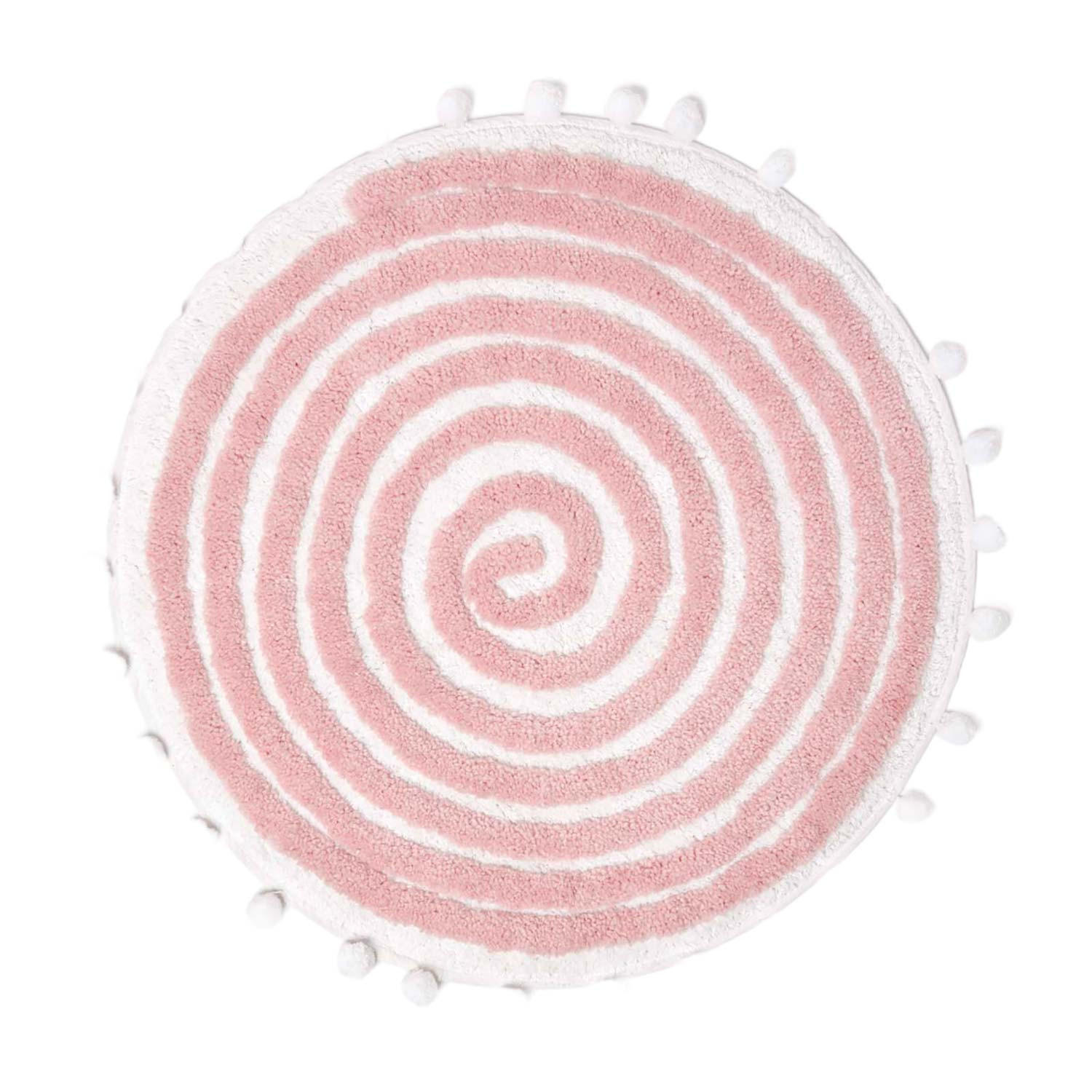 BADEMATTE Spiral 60 cm, Baumwolle - Pink, Textil (60/60cm) - Homescapes