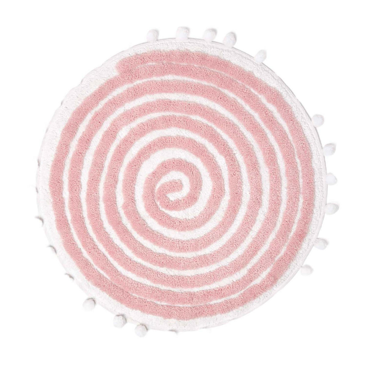 BADEMATTE Spiral 60 cm, Baumwolle - Pink, Textil (60/60cm) - Homescapes