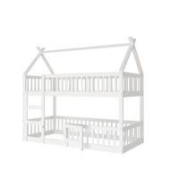 ETAGENBETT 90/200 cm aus Holz mit Treppe, Weiß - Weiß, Holz (90/200cm) - OKMYHOME