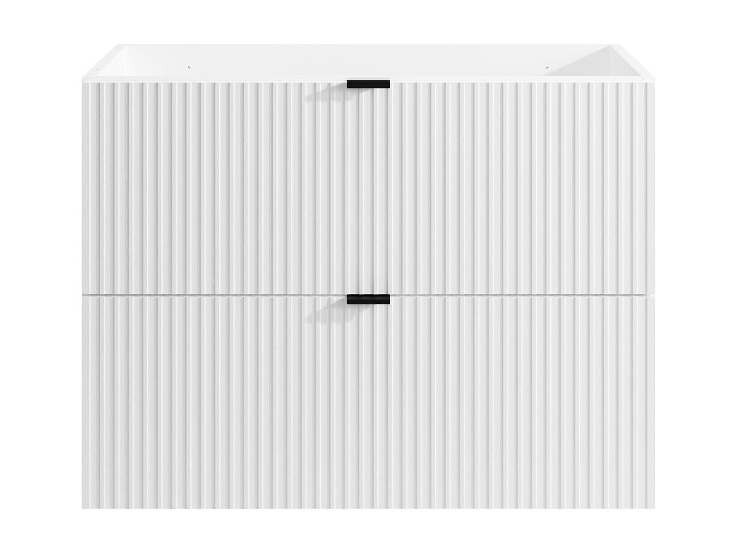 WASCHBECKENUNTERSCHRANK - 80 cm x 47 cm - Holz, Platte - Weiß - ZEVINI - Weiß, Holz (80/60/47cm) - Vente-Unique