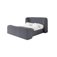 POLSTERBETT mit Bettkasten, Fußteil und Lattenrost, Boxbett ohne Matratze - ESTI-Z 160x200 Dunkelgrau - Dunkelgrau, Holzwerkstoff/Textil (160/200cm) - ALTDECOR