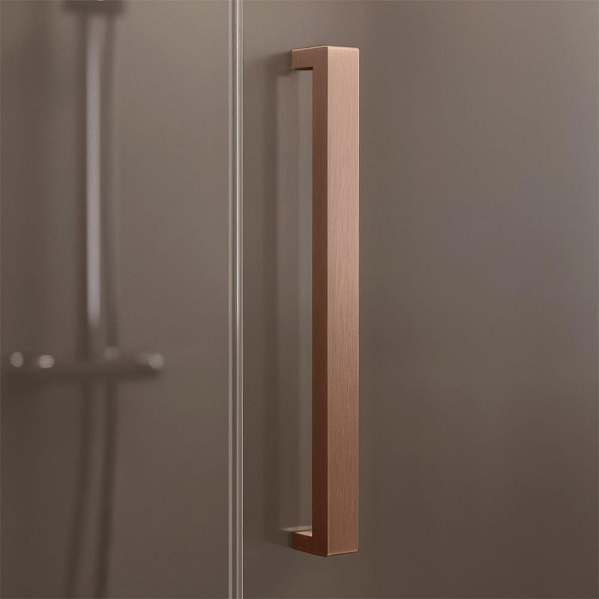 DUSCHKABINE Rea Hugo Double 80x80 Copper Brush - Kupferfarben, Glas (80/80/200.5cm) - REA