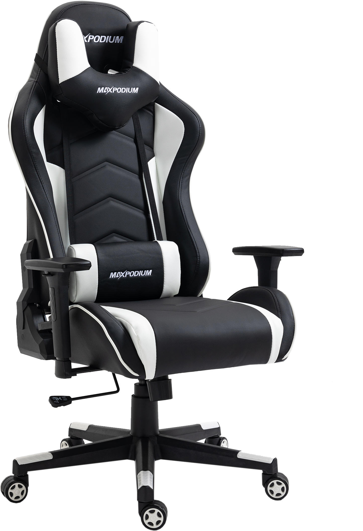 GAMING-STUHL Tactical Schwarz Weiß - Weiß, Metall (55/137/50cm) - MaxPodium