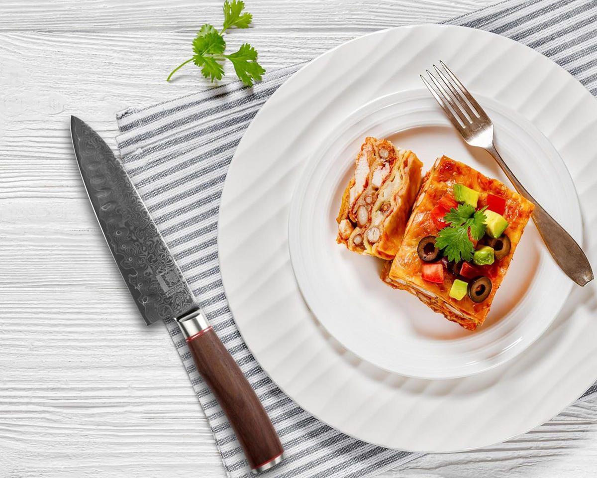 SANTOKUMESSER 17,5 cm - Nussbaumfarben, Holz/Metall (31cm) - Zayiko