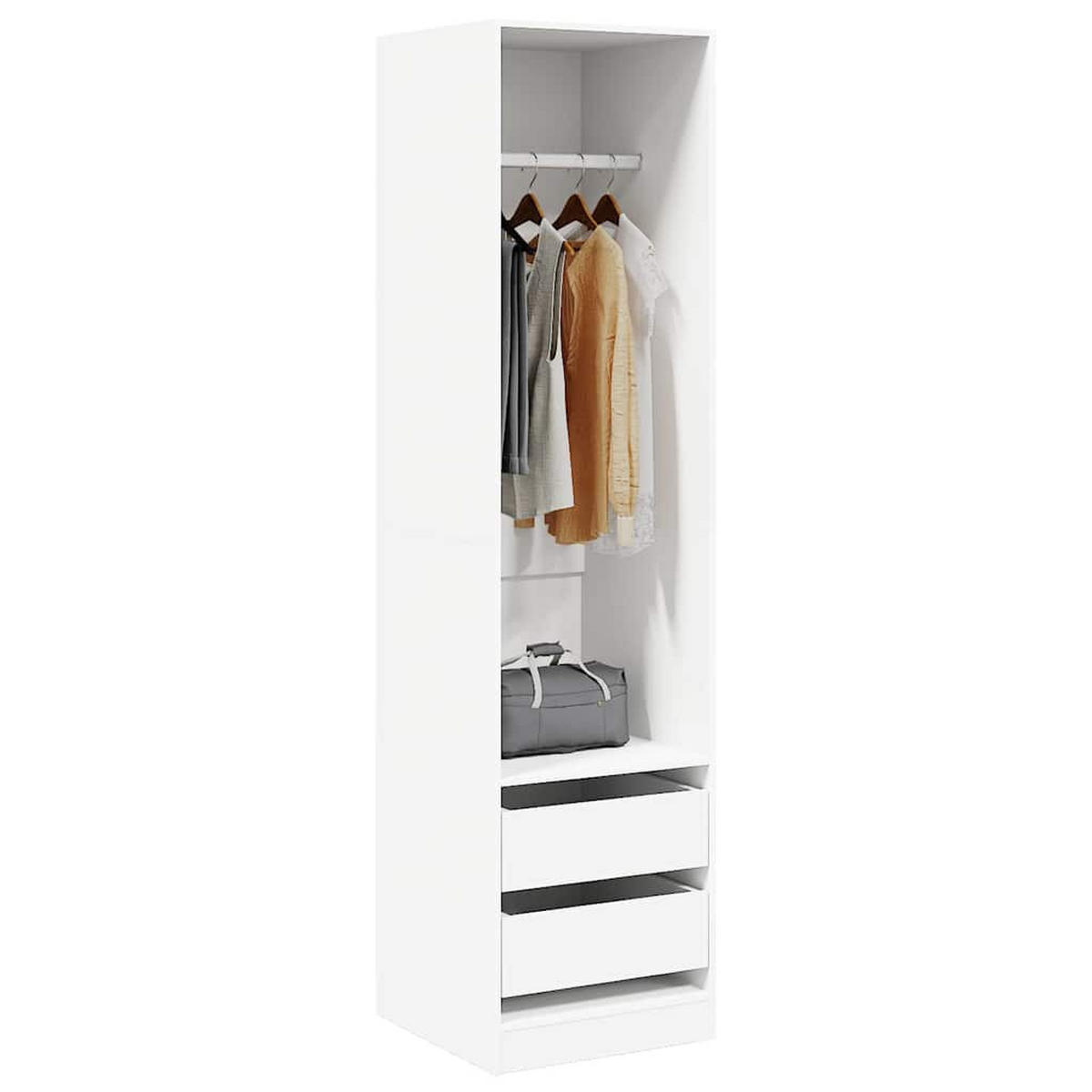 KLEIDERSCHRANK Mit Schubladen Weiss 50/50/200 Cm Holzwerkstoff - Weiß, Holzwerkstoff (50/200/50cm) - vidaXL