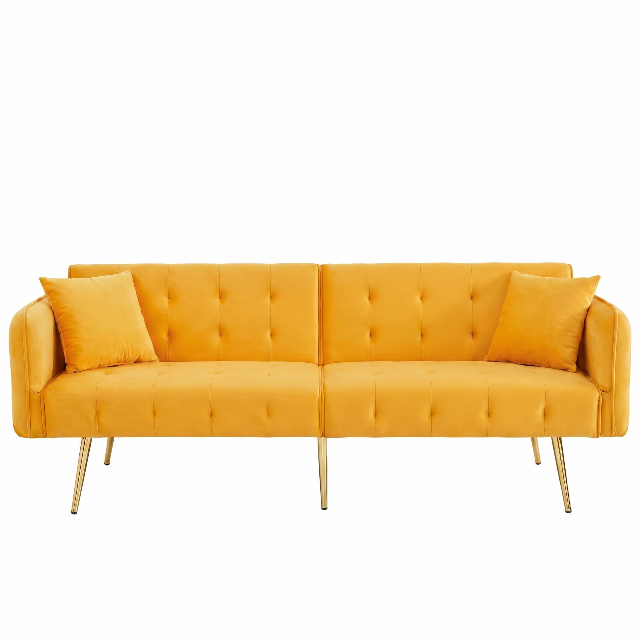 SCHLAFSOFA 2-in-1 Funktion Velours - Gelb, Kunststoff (178/70/82cm) - Urban Meuble