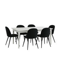 ESSGRUPPE 7-TLG. Venedig Schwarz - Schwarz, Holzwerkstoff/Textil (95/76/276cm) - ebuy24