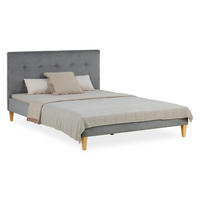 POLSTERBETT in Cord 140/200 cm in Grau - Grau, Textil (140/200cm) - Homestyle4u